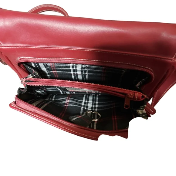 Liz Claiborne Red Leather Crossbody Bag Women's - Picture 3 of 8